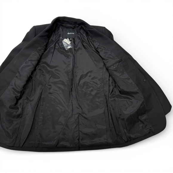 Madewell Kline Blazer Jacket Womens 4 Black NWT 1 Button - Picture 3 of 12